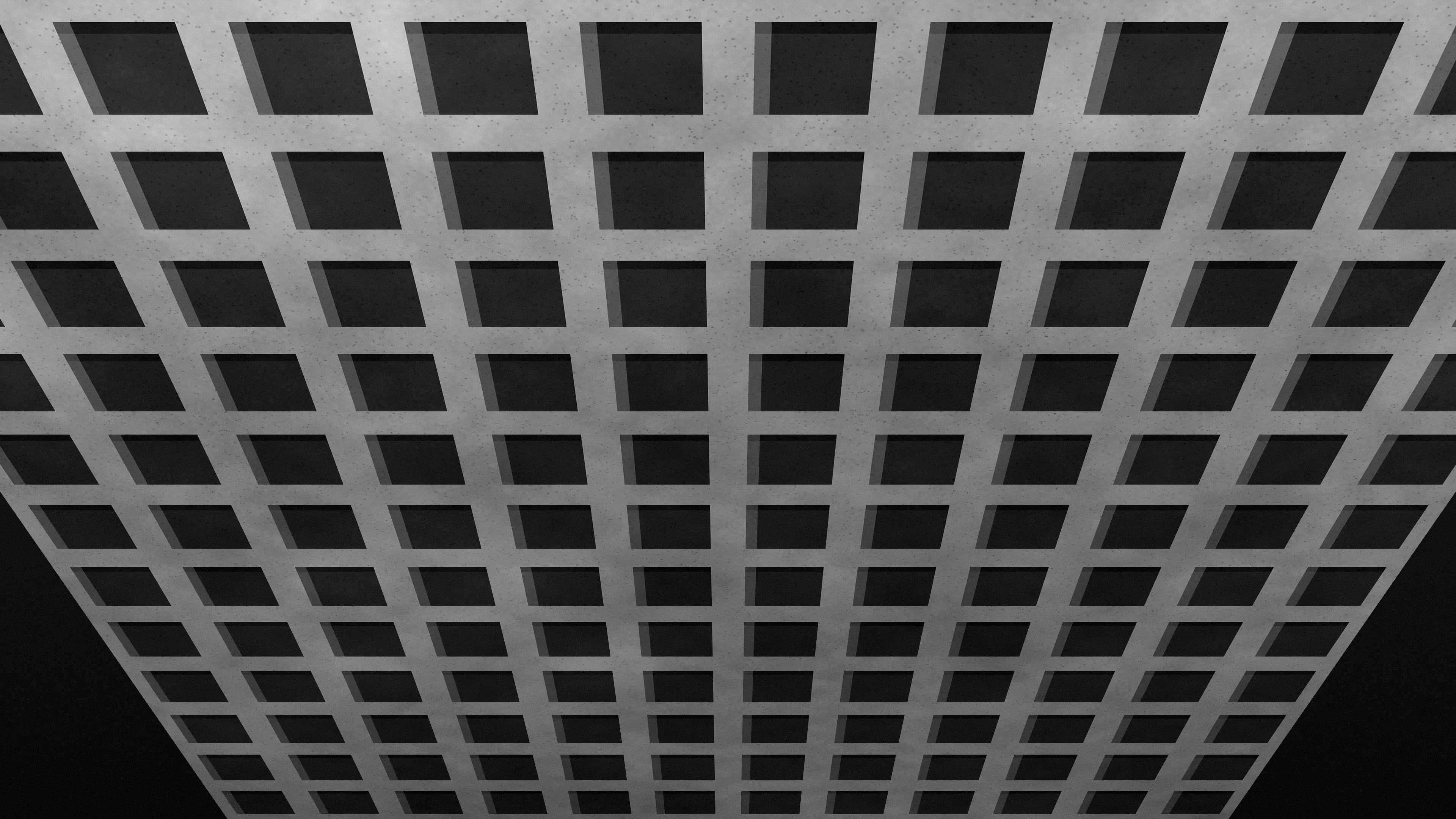 Cielo artesonado de hormigón en perspectiva